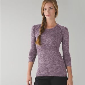 Lululemon Heathered Black Cherry Long Sleeve